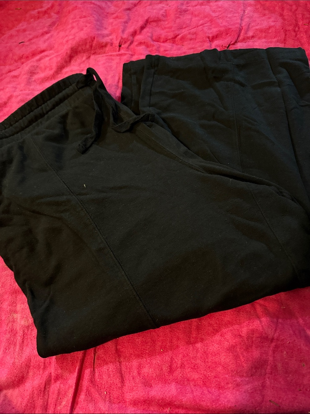 Terra & Sky Black Wide Leg Drawstring Pants